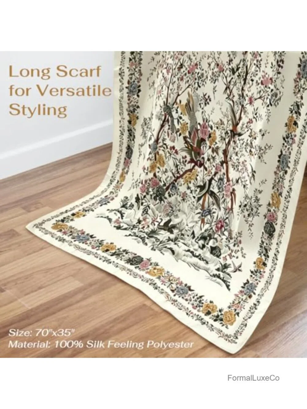 Large Satin Scarf for Women, 70x35 Inch Silk Like Shawl Wrap Lightweight Summer